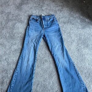 Madewell Blue Flare Wide Leg Jeans